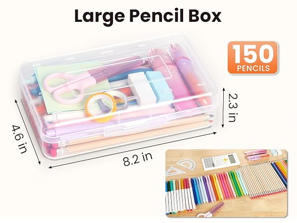 6 pack pencil box clear plastic