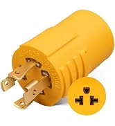 MECMO 30 Amp to 20 Amp 240V Generator Distribution Adapter NEMA L14-30P to 5-15/20R or 6-15/20R, ...