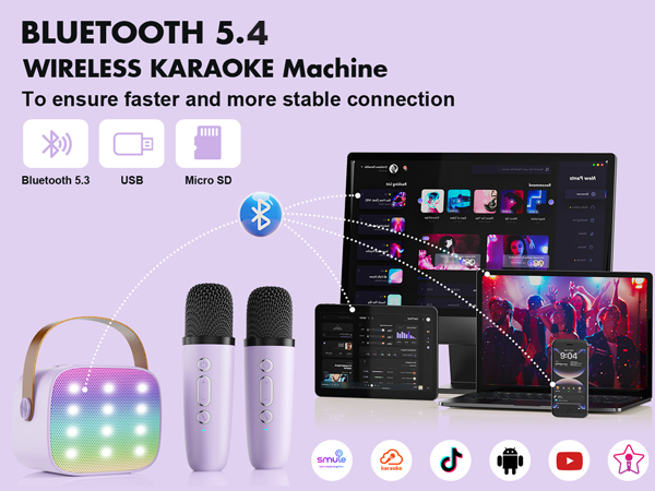 Bluetooth 5.4 Wireless Karaoke Machine