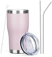 MEZMUT 1 Pack 20oz Insulated Coffee Tumbler with Lid and Straw Double Wall Vacuum Insulated Cup S...