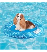 ALL FOR PAWS 36"x28" Dog Pool Float, No Inflation Needed, Dog Foating Raft Bed for Pool,Lake & Be...