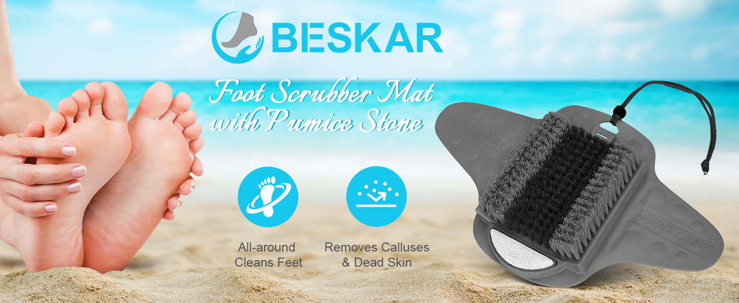 foot scrubber mat with pumice stone