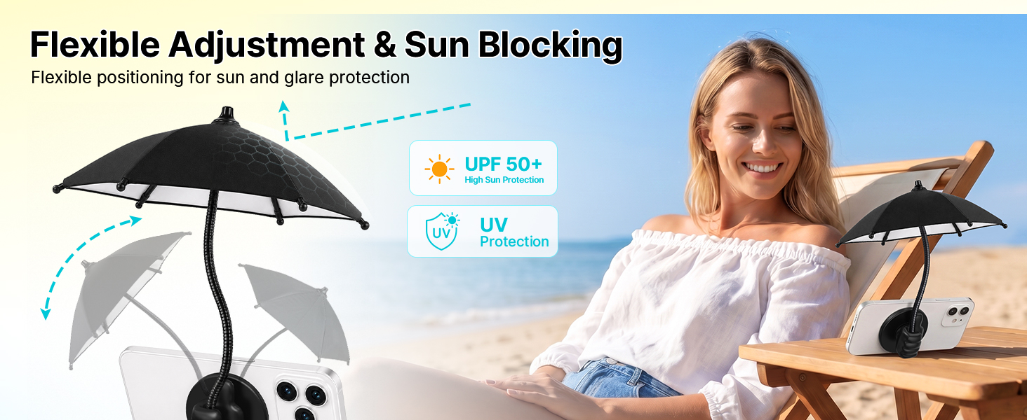 Magnetic Thumb Up Base Phone Umbrella for Sun iphone Gift for Women Men Girls Teen Adults Boy