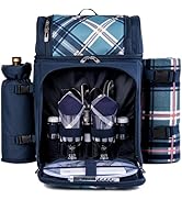 ALLCAMP Picnic Basket Backpack Cooler for 2 Person with 2 Insulated Cooler Compartment,Detachable...