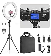 Pixel Ring Light, 19" Bi-Color LCD Display Ring Light with Stand, 55W 3000-5800K CRI=97 Light Rin...