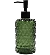 Green Glass Soap Dispenser with Plastic Pump, 17oz Hand Soap Dispenser for Kitchen & Bathroom, Gr...