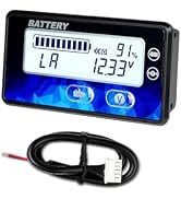 Runleader RL-BI050A Battery Level Meter White Backlit Full-View LCD | DC 12V 24V 36V 48V Voltage ...