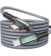 AINOPE 240W USB C to USB C Cable Fast Charging 15FT,Right Angle Fast Type C Charging Cable Fits i...