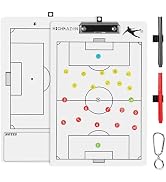 HIGHRAZON Magnetic Soccer Coaches Clipboard, White Double-Sided Dry Erase Coach Board, Tactics Wh...