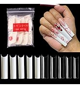 1000pcs Nail Tips XXL Extra Long Straight Square Tips C Curve Half Cover False Nails French Acryl...