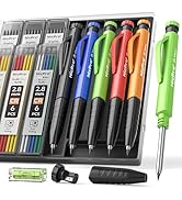 Nicpro 5 Pack Carpenter Pencils with Sharpener & Finger Grip, Mechanical Carpenter Pencils with 4...