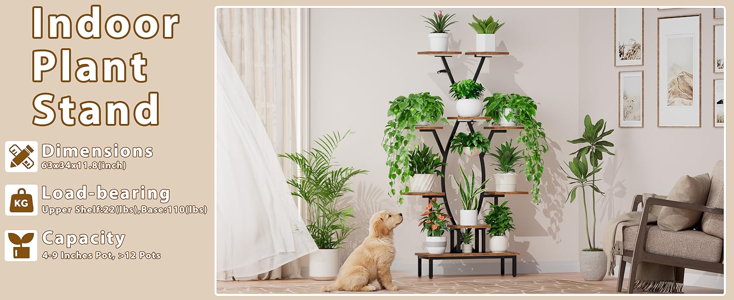 Tall Corner Plant Stands 7 Tiered Large Plant Shelf Indoor