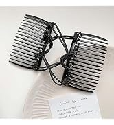 Black Adjustable Magic Hair Clip Combs,Stretchy Double Comb Hair Clip,No Crease Pins Double Slide...