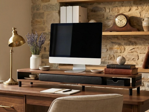 Monitor Stand with Slide Out Drawer