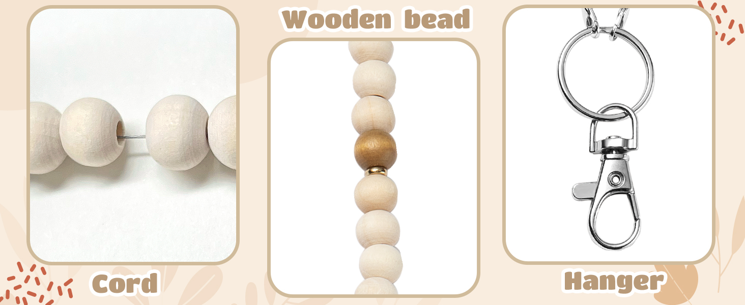 wooden clay beaded necklace