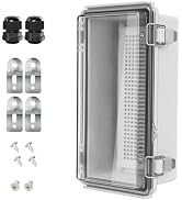 LeMotech Electrical Box, IP67 Waterproof Hinged Clear Cover Stainless Steel Latch Junction Box, A...