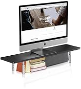 suptek Computer Monitor Riser, Monitor Stand Riser for Laptop, Printer, Notebook and All Flat Scr...