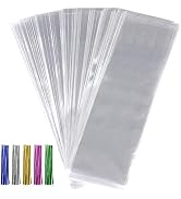 600pcs Cellophane Bags Kits-300pcs 3x11 Cellophane Bags Long Clear Treat Bags Cello Cookie Bags, ...