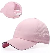 Little Girls Criss Cross Ponytail Hat Toddler Reflective Baseball Cap Kids Quick Dry Summer Sport...