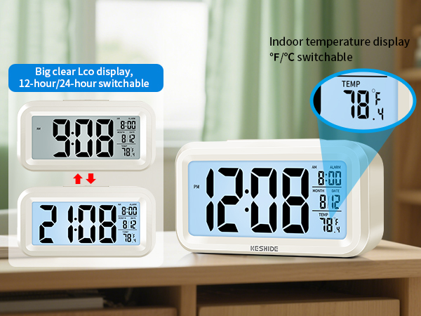 digital clock with temperature