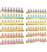 SOVQUEST 12 Pack Gold Mirror Nail Polish Racks 15 Inch Acrylic Wall Mount Shelves with Stopper fo...