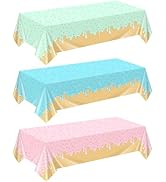 mwellewm 3 Pcs Ice Cream Party Decorations Ice Cream Themed Party Bar Supplies Plastic Table Clot...