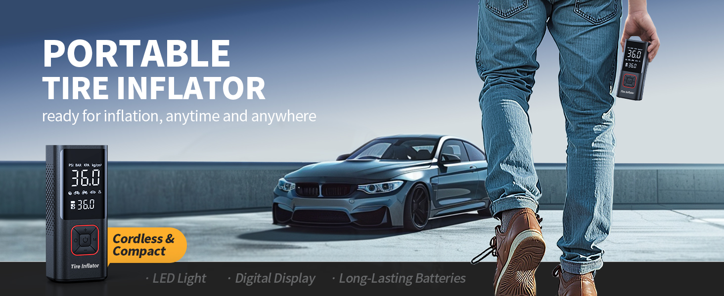 Cordless tire inflator