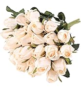 Hawesome 3 Bunches Artificial Flowers Silk Roses Buds Realistic Bouquet Arrangement for Decoratio...