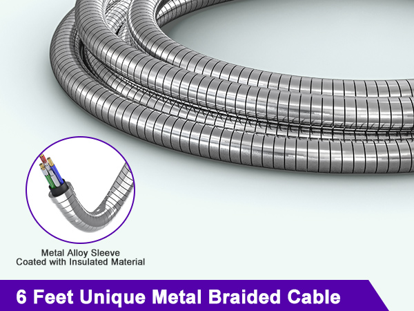 metal braided iphone charging cord