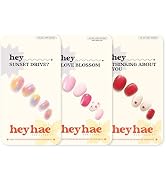 Heyhae Semi Cured Gel Nail Strips Assorted Bundle (3 Pack) | No LED Lamp Needed | Easy Apply & Re...