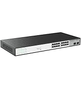 Real HD 16 Port Full Gigabit PoE Switch with 2 Gigabit Uplink SFP Ports, Unmanaged Plug and Play,...