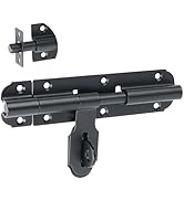 Alise 6 Inch Slide Bolt Gate Latch,Padlock Latches Heavy Duty Barrel Bolts Safety Door Lock,Doubl...