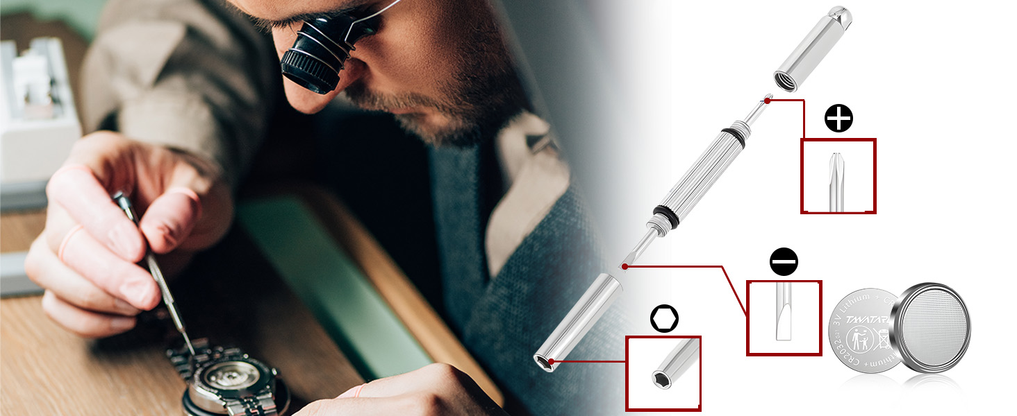 CR2032 Battery with 3-in-1 Mini Screwdriver