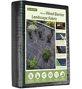 Velway 3ft×50ft Weed Barrier Landscape Fabric, Premium Weed Blocker Fabric Heavy Duty Weed Contro...