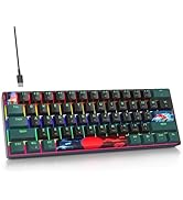 surmen 60% Mini Gaming Keyboard 60 Percent, Wired Ultra-Compact Mechanical Keyboard with Silent R...