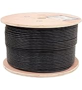 Vertical Cable Cat6, UTP, UV Jacket, Outdoor, CMX, 1000ft, Black, Bulk Ethernet Cable