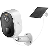 Solar Security Camera Outdoor Wireless, 2K Color Night Vision, Battery Powered PIR Motion Detecti...