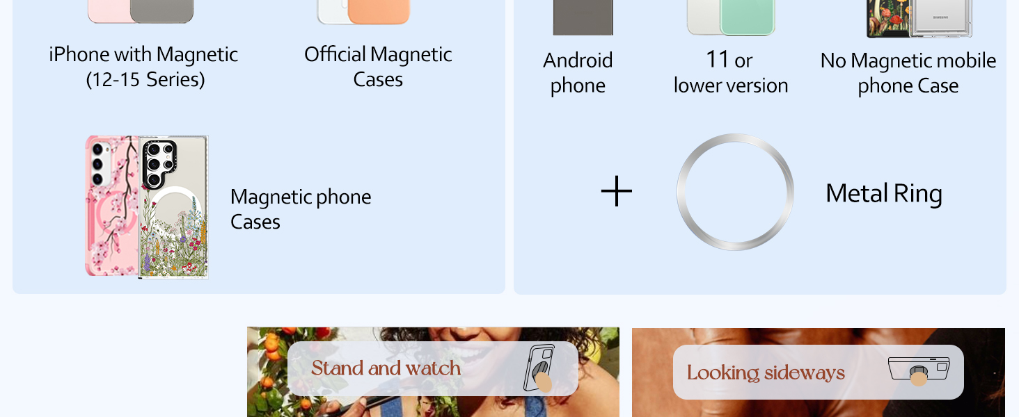 LISEVO Magnetic Phone Grip Compatible with MagSafe
