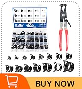 105Pcs 6-25mm Spring Band Hose Clamp Assortment Kit with Hose Clamp Pliers, 15 Sizes Spring Hose ...