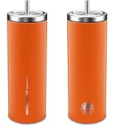 WAGENSTEIGER ERSTEBAHNHOF Titan Brushed Stainless Steel Insulated Tumbler with Straw Twist-Lock L...