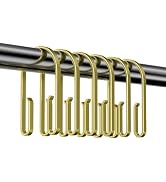 Gold Shower Curtain Hooks ,Double Sided Shower Curtain Rings Rust Proof,12 pcs Shower Hooks for I...