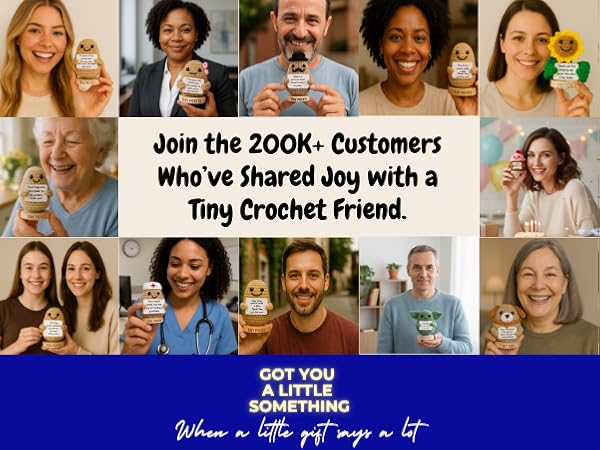 Got you a little something positive crochet animals for birthday emoptional support