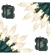 Battery Operated String Lights - 4 Pack Total 66ft 200 LEDs Warm White Christnas Lights with Time...