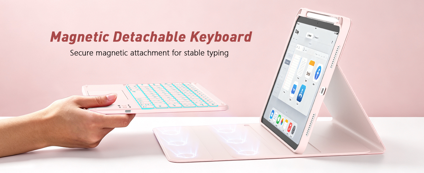 for iPad 11th (A16, 2025)/10th Generation Case with Keyboard