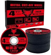 FOXBC 4-1/2 Inch Cut Off Wheel Discs for Angle Grinder, Cutting for Metal & Stainless Steel, 4-1/...