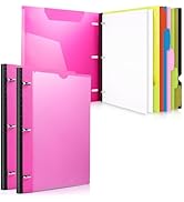 WOT I All-in-one Telescoping Binder Notebook 2PCS, Refillable 3 Ring Binder with Customized Front...