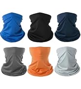 6 Pieces Summer Face Cover Scarf Mens Neck Gaiter For Men Women UV Protection Face Breathable Sun...
