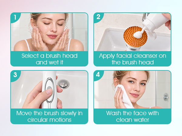facial cleansing brush electric face scrubber rechargeable rotating face cleansing brush