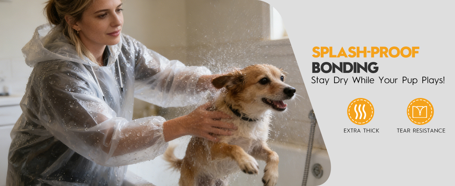 Clear Ponchos: Great for pet baths, yard watering, and indoor-outdoor fun. Weatherproof protection.