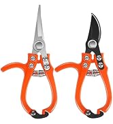 Garden Scissors&Shears Set, Gardening Clippers with Bypass and Needle-Nose Blades for Plants, Flo...